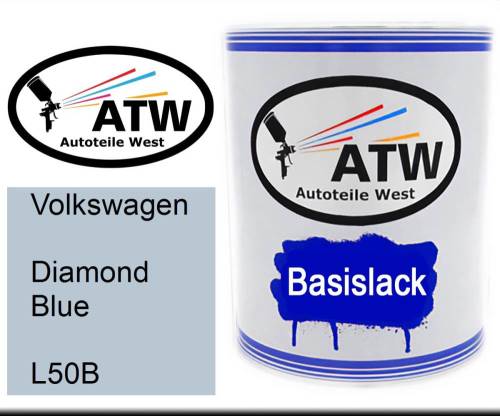 Volkswagen, Diamond Blue, L50B: 1L Lackdose, von ATW Autoteile West.